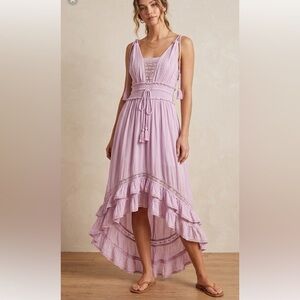 VENUS Light Pink High Low Dress Maxi Dress Cocktail Feminine Size M Resort Baech